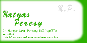 matyas percsy business card